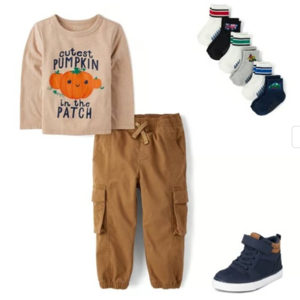 “Cutest Pumpkin in the Patch” Graphic Tee–Tan (Boys 4T) BRAND-NEW‎ & SO CUTE! - Picture 3 of 4